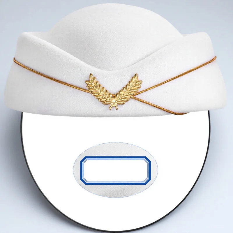 Stewardess Hat Women Fashion Flight Attendant Cap Costume Cosplay Accessories For Halloween Party Size