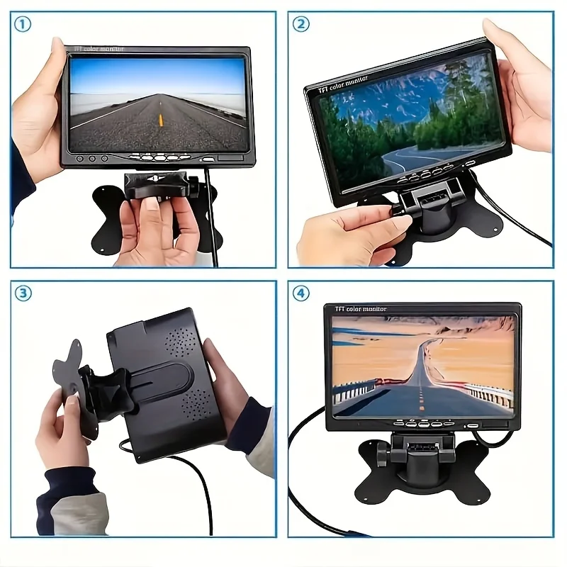 7" Monitor Heavy Duty Wired CCD 8LED Rear View Camera RCA 10M Cable Reversing Backup Camera for Motorhome Caravan Bus RV view 4
