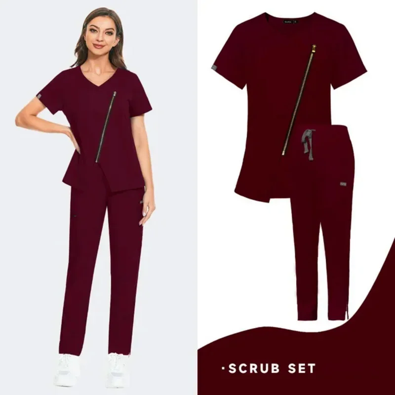 High Quality Operating Room Medical Uniform Hospital Scrubs Sets Short Sleeve Nurse Nursing Accessories Tops Pants Scrubs Suits