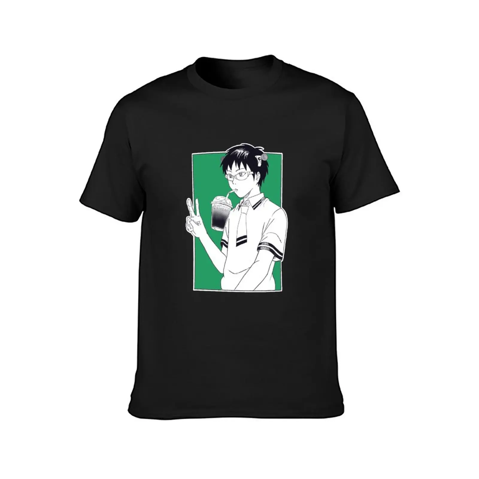 Saiki K T-Shirt for a boy summer clothes customs t shirts for men cotton