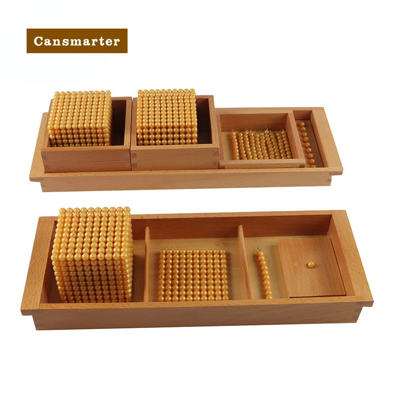 Montessori Math Educatief Baby Speelgoed Gouden Kralen Materiaal Symbolen Met Trays Kids Leermiddelen Puzzels Games Speelgoed Voor Kinderen