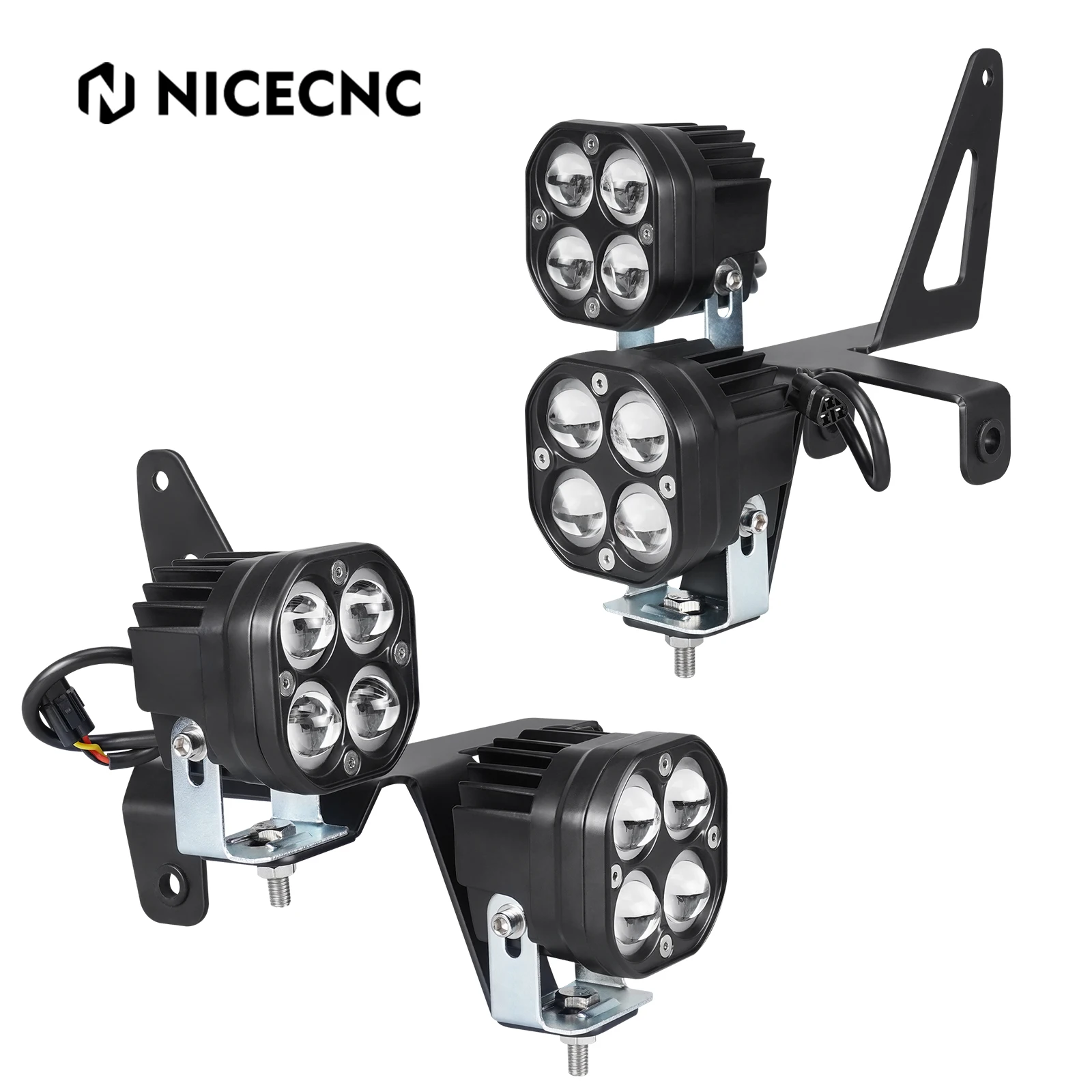 

For Raptor 700 Front Work Lights Headlights IP67 Waterproof 4PCS 3030 LED Chips ATV For Yamaha Raptor 700 700R 700RSE 2013-2023