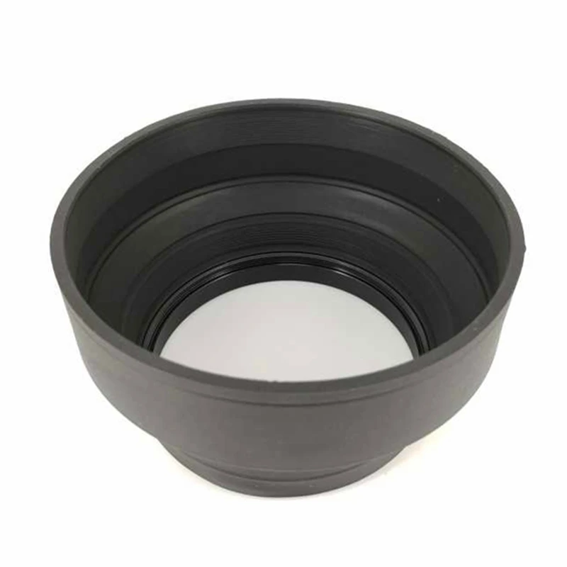 Rubber Lens Hood Sunshade Capa para Canon, Nikon, Tokina, Tamron, Zeiss, Sigma, PA204, 3in 1, posição de 3 estágios, 77mm, 3in 1