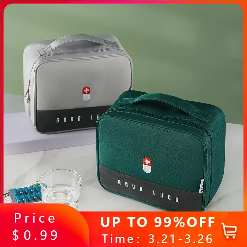 Large-Capacity Thickened Medicine Box Layered Family First Aid Kit Medicine Boxes Medicine Cabinet Portable Fabric Storage Bag