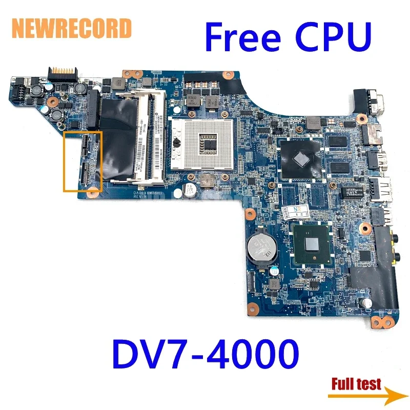 

For HP Pavilion DV7-4000 DA0LX6MB6H1 609787-001 630985-001 Laptop Motherboard HM55 DDR3 HD6300 GPU Free CPU Full Test