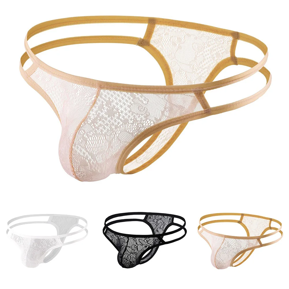 Cuecas de malha masculinas sexy briefs para o outono para a primavera comprimento regular estilo sexy alta estiramento ver através de cor sólida