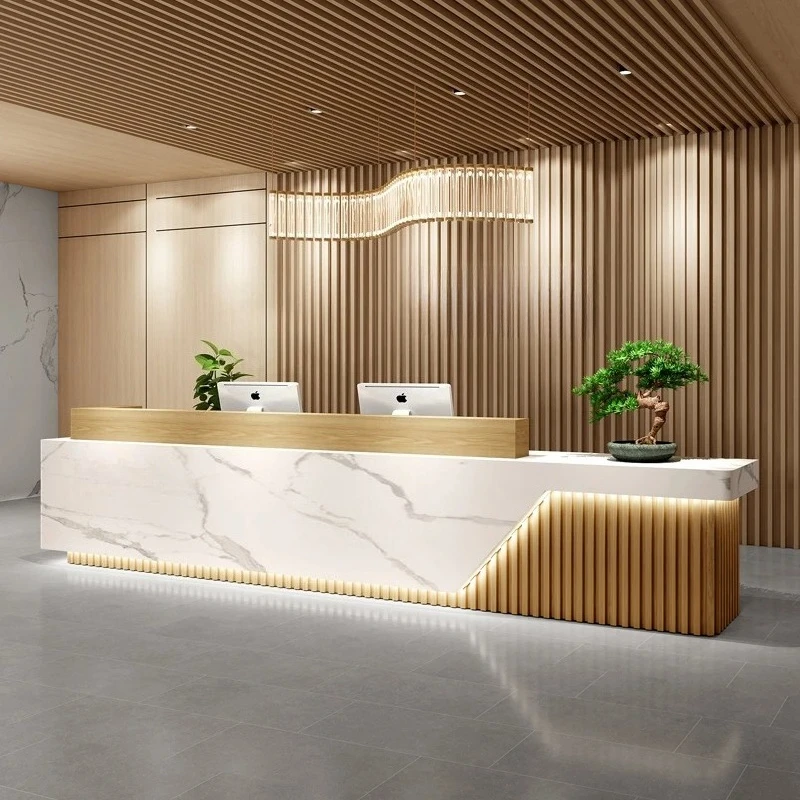 

High-end Luxury Desks Service Commericial Adult Modern Business Industrial Design Desks Reception Shop Customer Bureau Furniture