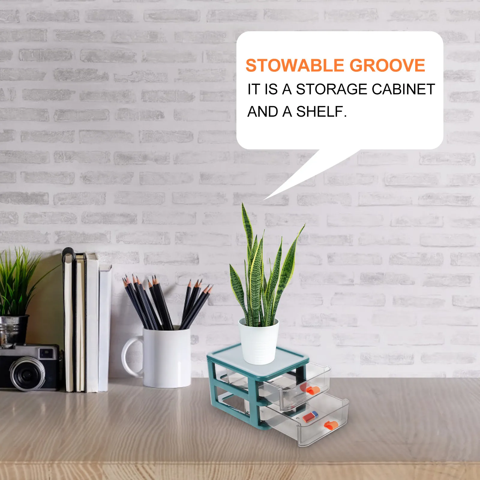 

Настольный органайзер для хранения, 1 шт., многоуровневый, из полипропилена, портативный, для канцелярских принадлежностей, маленький контейнер для мелочей, для офиса и учебы