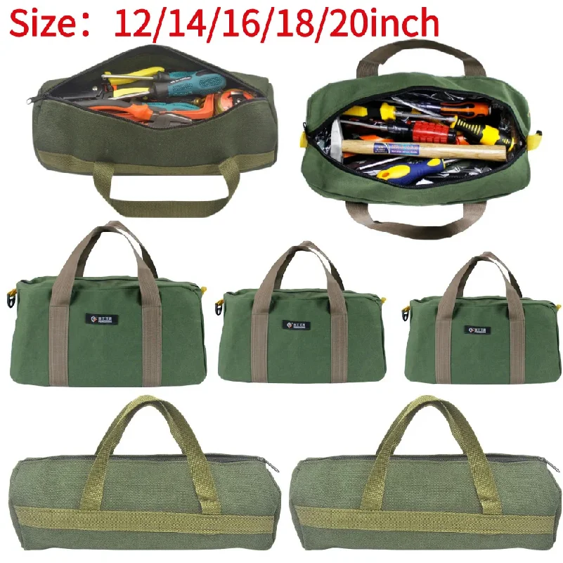 Thick Canvas Tool Bag Wrench Storage Organizer Instrument Screwdrivers Pouch Portable Electrician Tool Tote Bag Multifunction