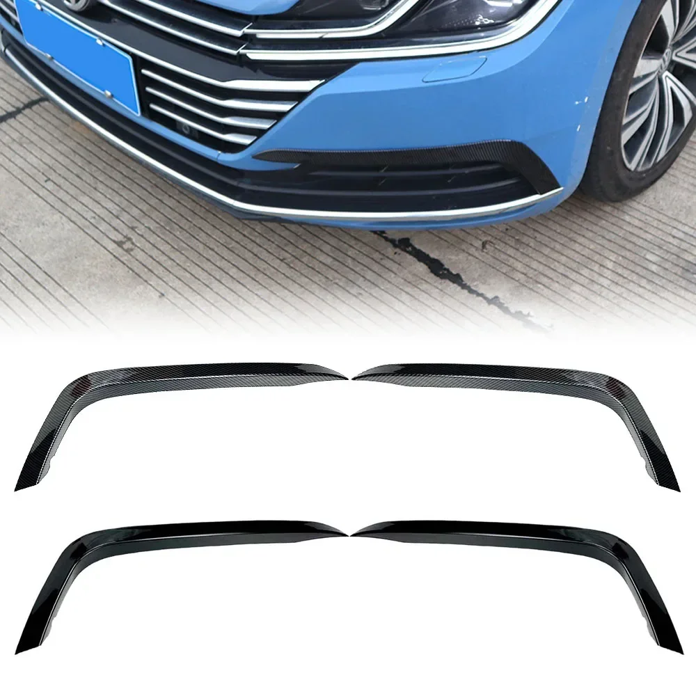 Front Bumper Cover Wind Knife Splitter For Volkswagen VW Arteon CC 2017-2020 ABS Fog Lamp Frame Trim Blade Trim Car Accessories