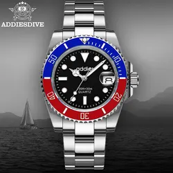 ADDIES Fashion Business Men Quartz Watch Luxury Stainless Steel Sport 30M Waterproof Steel Band Men Dive Watch Relogio Masculino