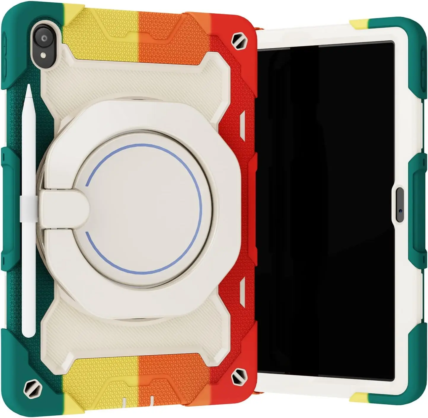 PC+Silicone 3-Layers Case for Lenovo Tab P11 11.0 Inch 360° Rotating Ring Stand cover for Lenovo Tab P11 Plus TB-J616F cases
