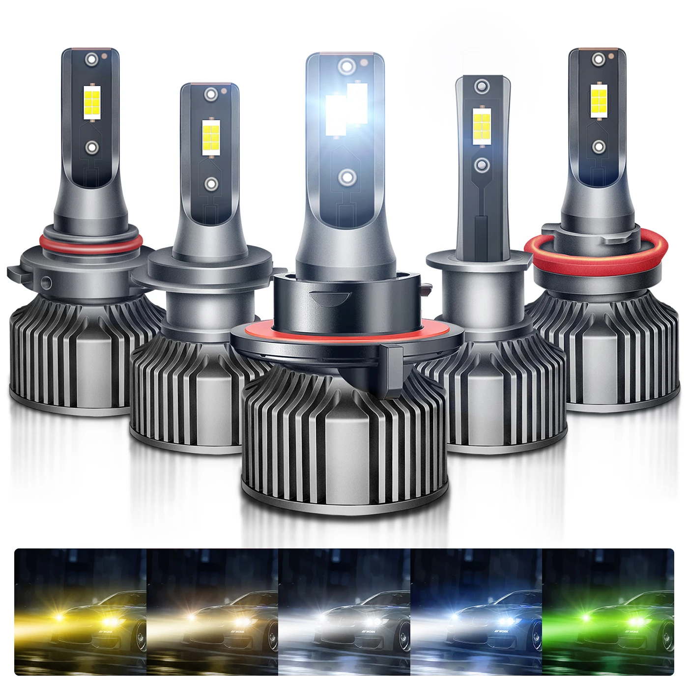 

Green Lemon 3000K 4300K 6000K LED Headlight Bulbs H4 H7 H11 PSX26W 2504 5202 8000K Car Headlight Bulbs