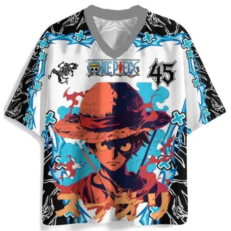 One Piece Summer New Luffy 45 Flame 3D All Over Print Breathable Loose Fit Urban Streetwear Unisex Harajuku Anime T-Shirt