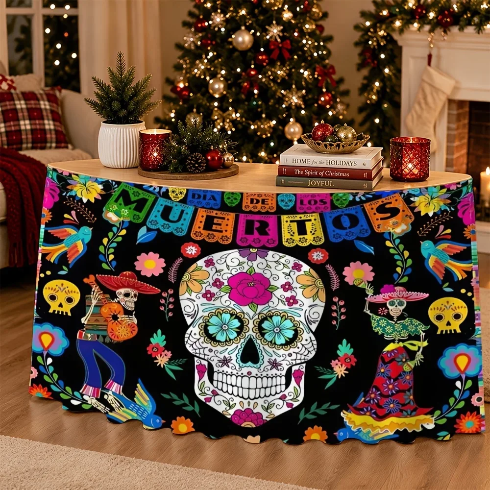 One party table skirt, new festive party decoration, table skirt as a gift for Christmas and New Year in 2027
