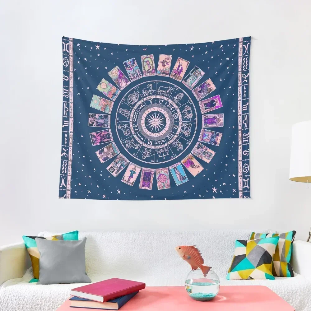 

Pastel Goth Zodiac, Astrology Chart & the Major Arcana Tarot Tapestry Luxury Living Room Decoration Tapete For The Wall Tapestry