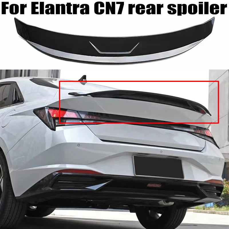 

For Hyundai Elantra CN7 2020 2021 2022 R Style ABS Plastics Car Rear trunk cover spoiler wing Airfoil Exterior parts Accessories