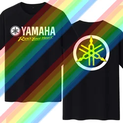 2024 New Men T Shirt Casual yamahas black t-shirt Revs Your Heart T-shirt Graphic Summer Sports 100% Cotton Streetwear Cool Tee