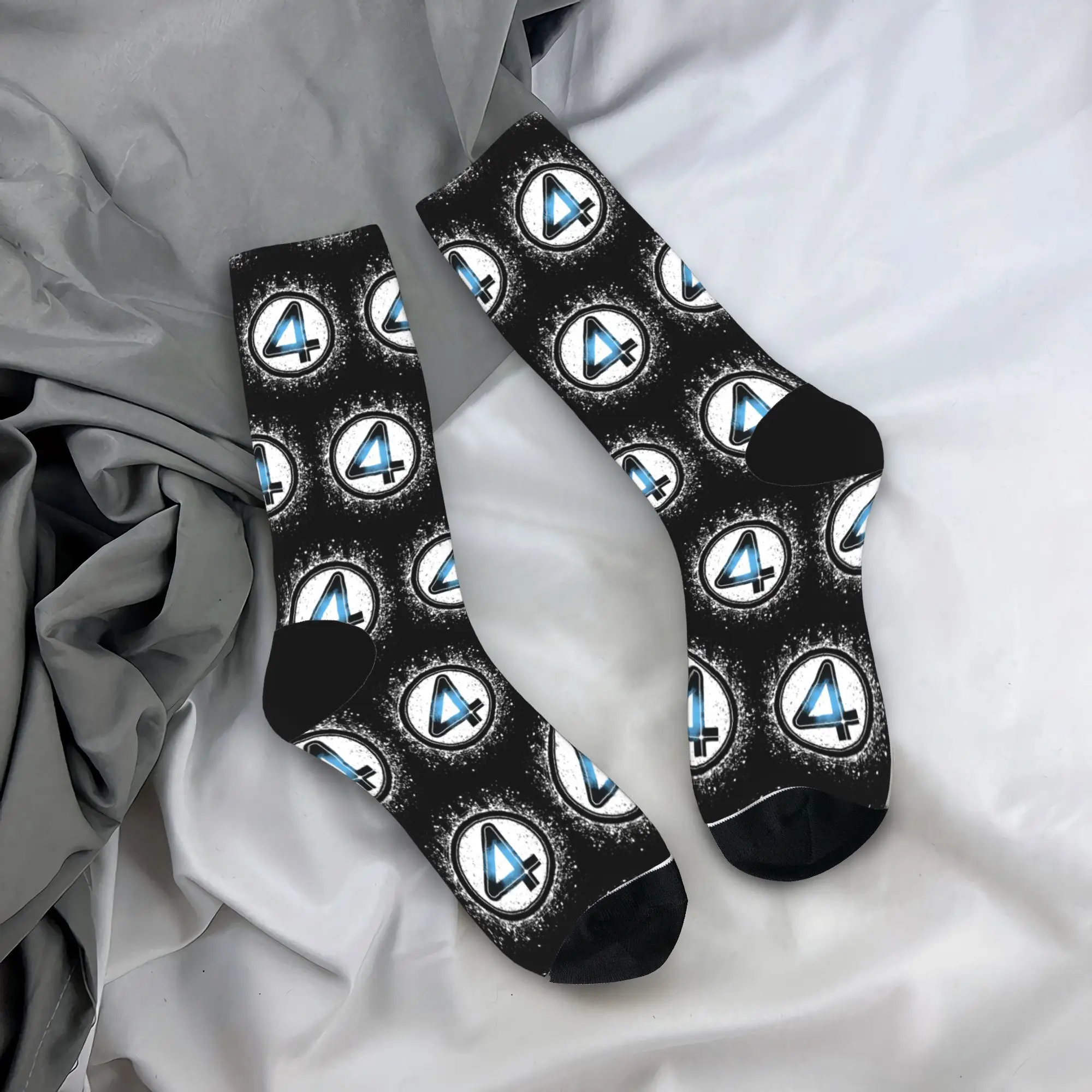 

The Fantastic Four Logo Socks Men's Women's Polyester Casual Socks Crazy Spring Summer Autumn Winter Middle Tube Stockings Gifts