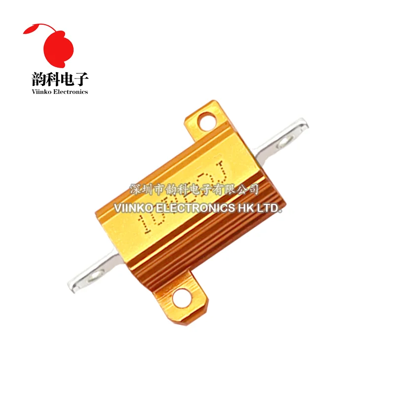 1PC 10W 25W Aluminum Power Metal Shell Case Wirewound Resistor 0.01 ~ 30K 0.1 1 2 3 4 5 6 8 10 20 25 100 150 1K 10K ohm RX24