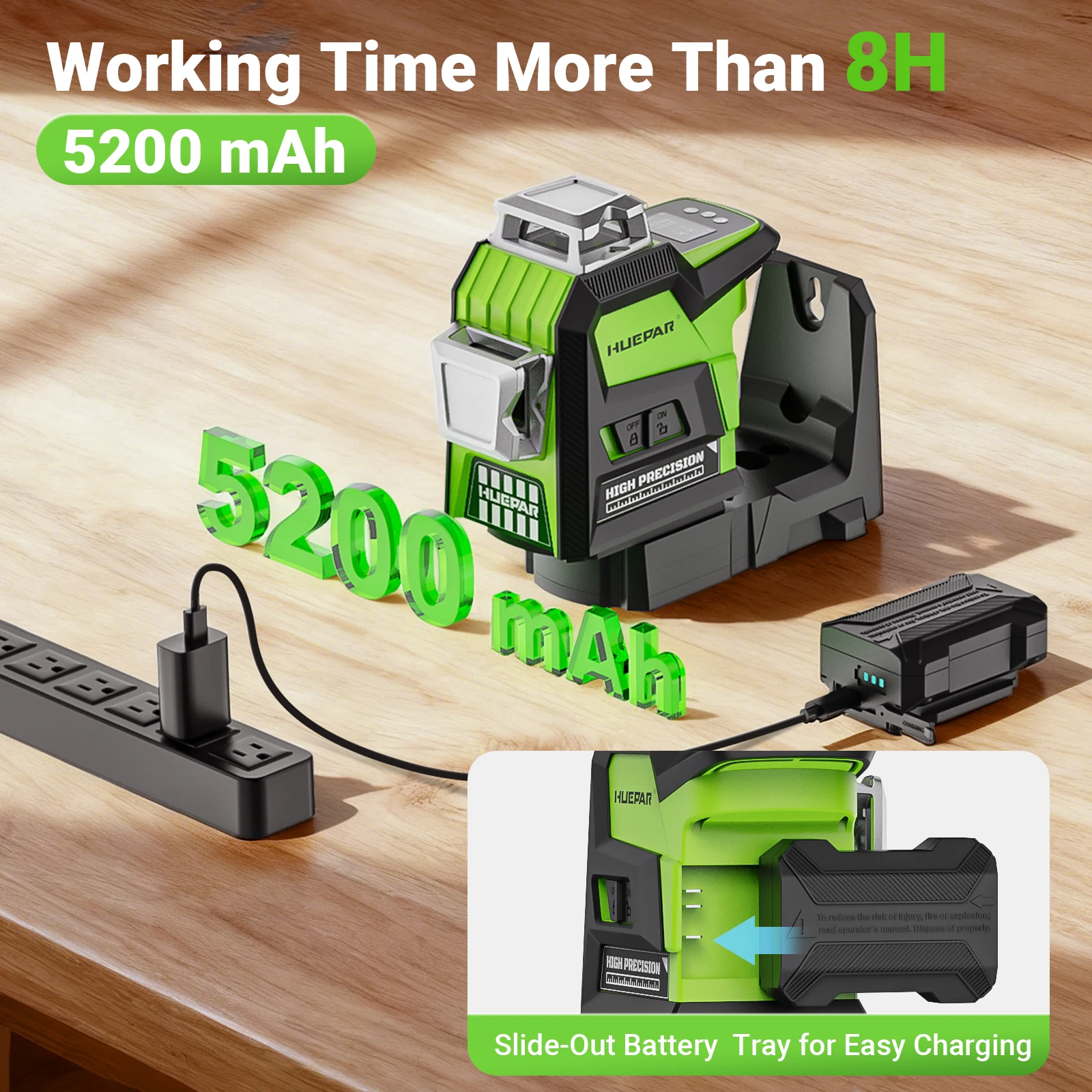 Huepar HX03CG -PRO 360° Self-l - đánh giá và giá Industrial Laser Level