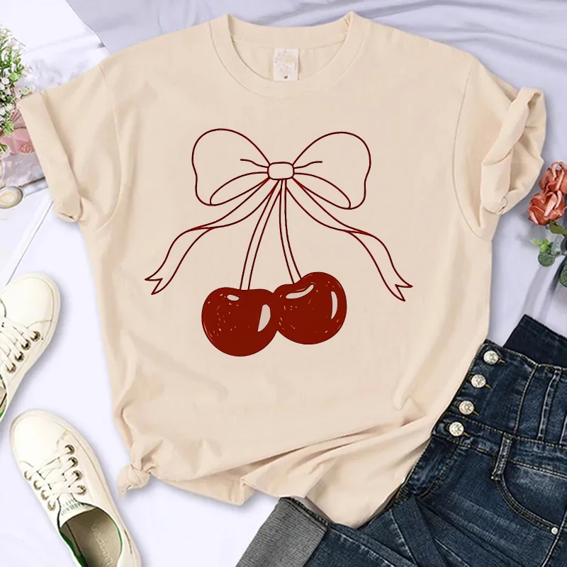 90s Y2k Fashion Strawberry Cherry Casual T-Shirts Gothic Tee Shirt 90s Tshirt Women Summer Tops Streetwear Clothes