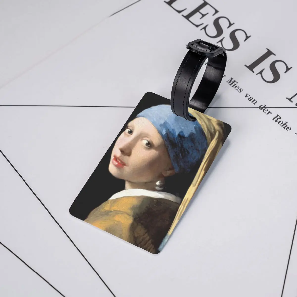 Custom Girl With A Pearl Earring Luggage Tag for Suitcases Vincent Van Gogh Painting Baggage Tags Privacy Cover Name ID Card