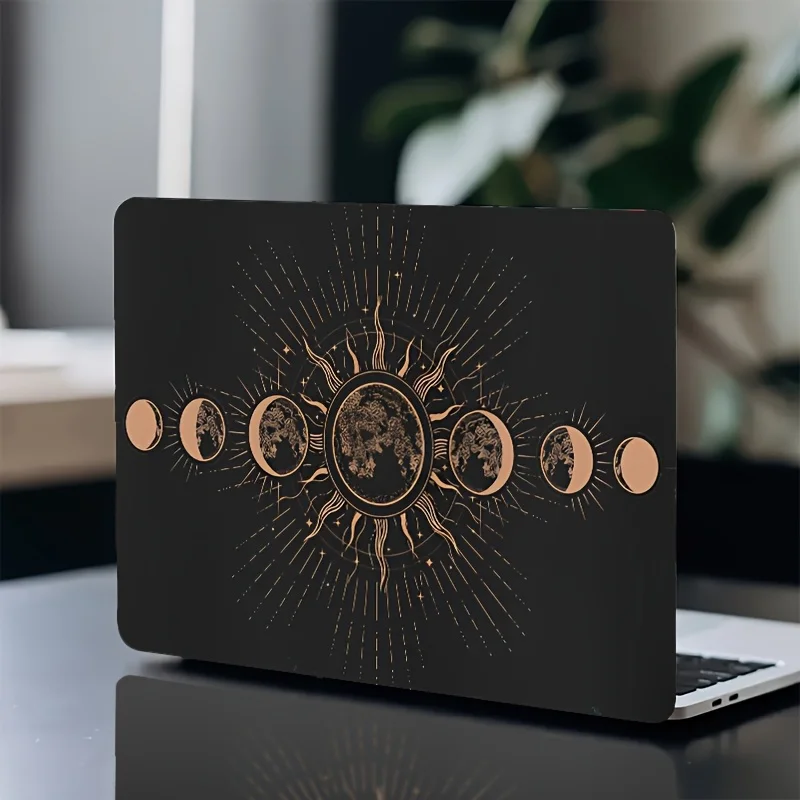 2-Pack Sun and Moon Scratch-proof Laptop Stickers - Waterproof, Wear-resistant, Self-Adhesive, No Residue,
