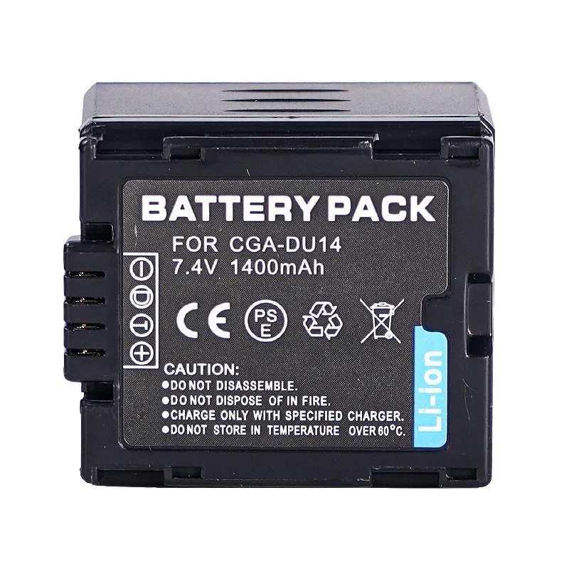 1400mAh CGA-DU14 充電式バッテリー パナソニックビデオカメラ GS140 GS150 GS158 GS180 GS188 GS28 NV-GS150 NV-GS180 NV-GS500用