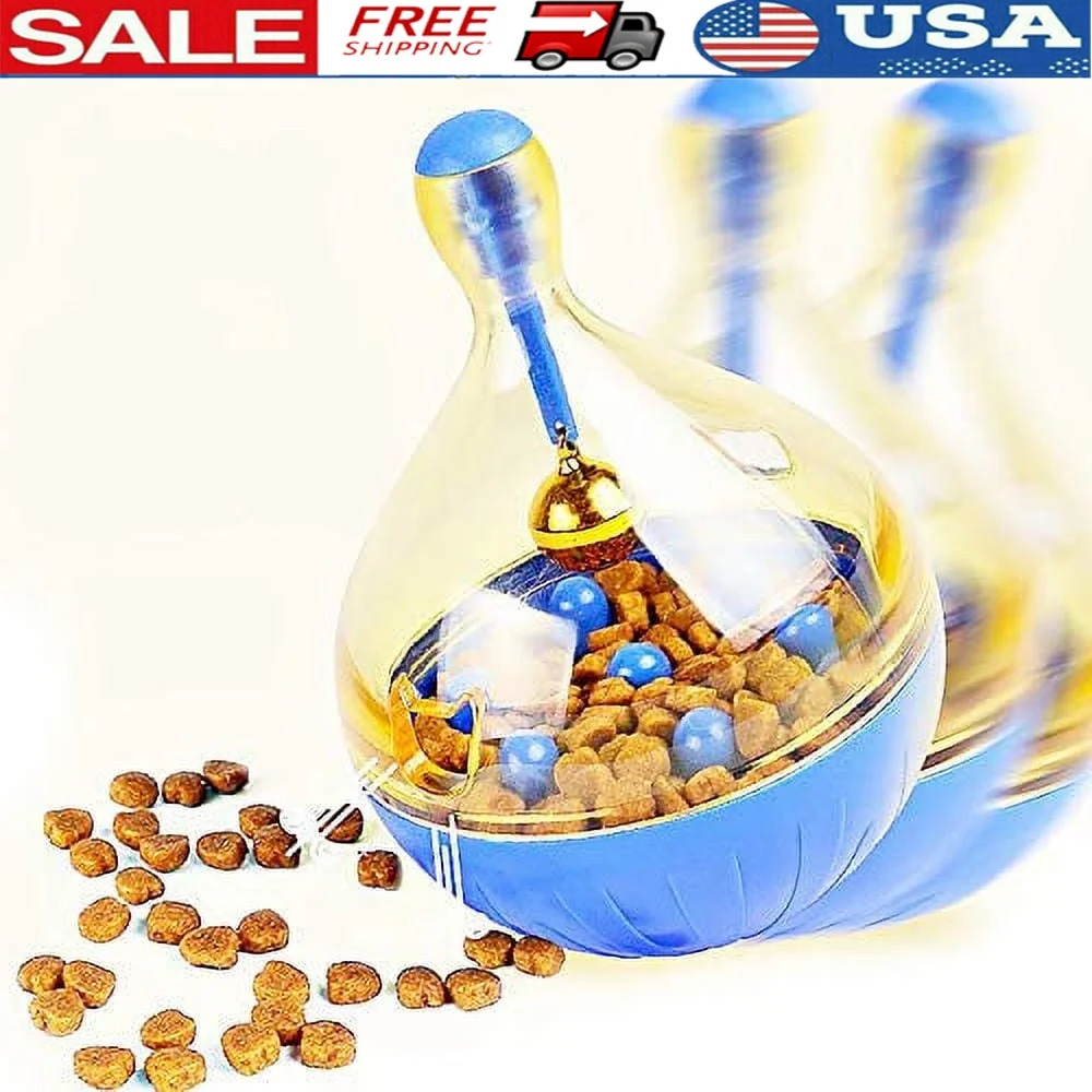 

Slow Feeder Toy Cats Dogs Interactive Fun Portion Control IQ Tumbler Chewable Food Dispensing Healthy Eating Activity