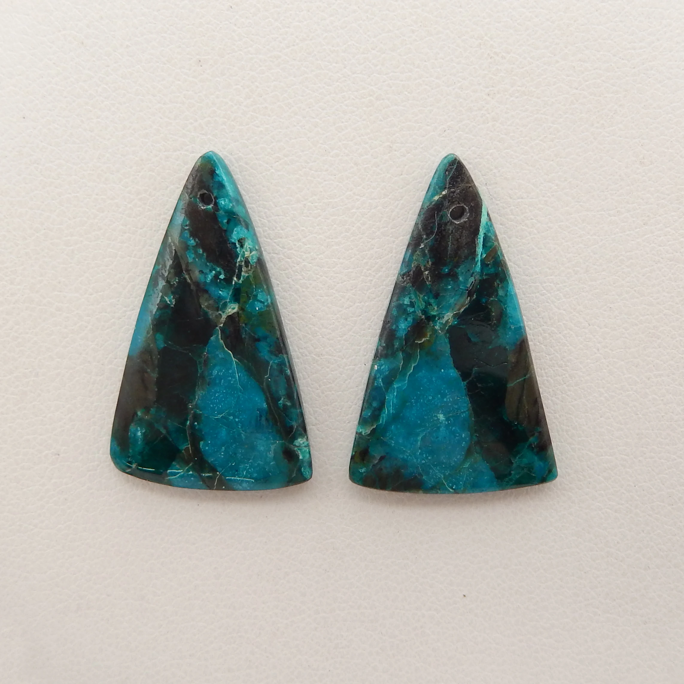 Natuurlijke Chrysocolla Driehoek Oorbellen Voor Vrouwen, Eenvoudige Mode Handgemaakte Diy Sieraden Edelsteen