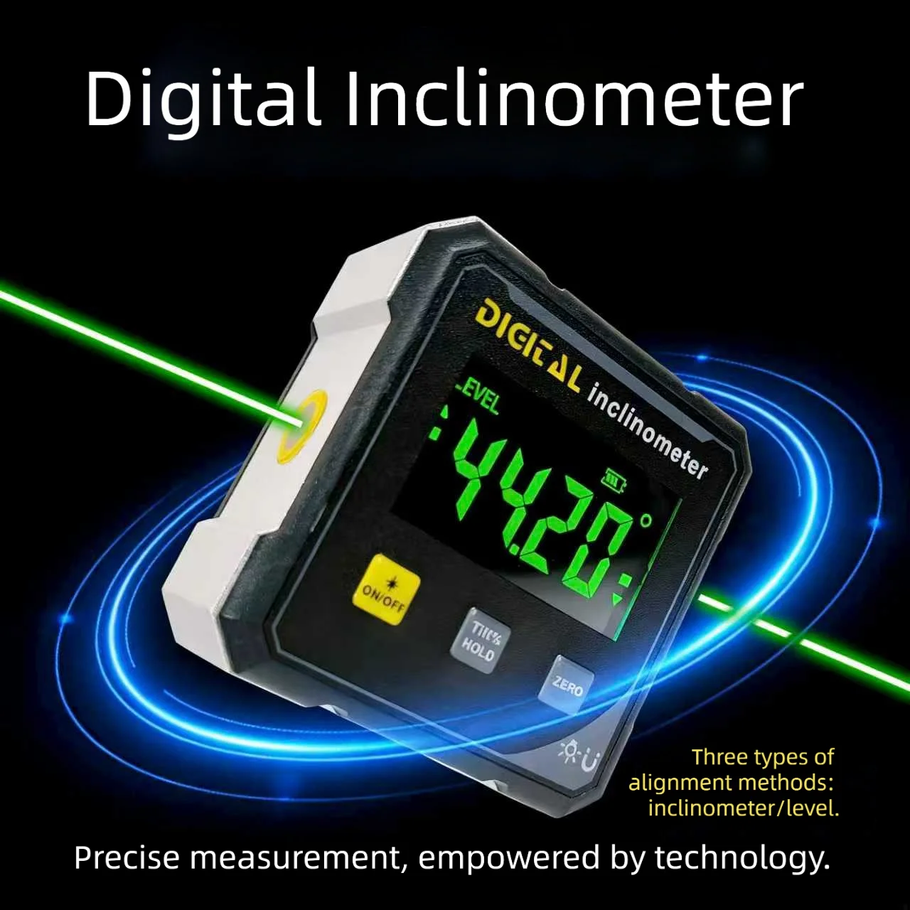 Magnetic Laser Inclinometer Dual Green Laser Digital Electronic Level Digital Angle Measuring Instrument Protractor for Woodwork