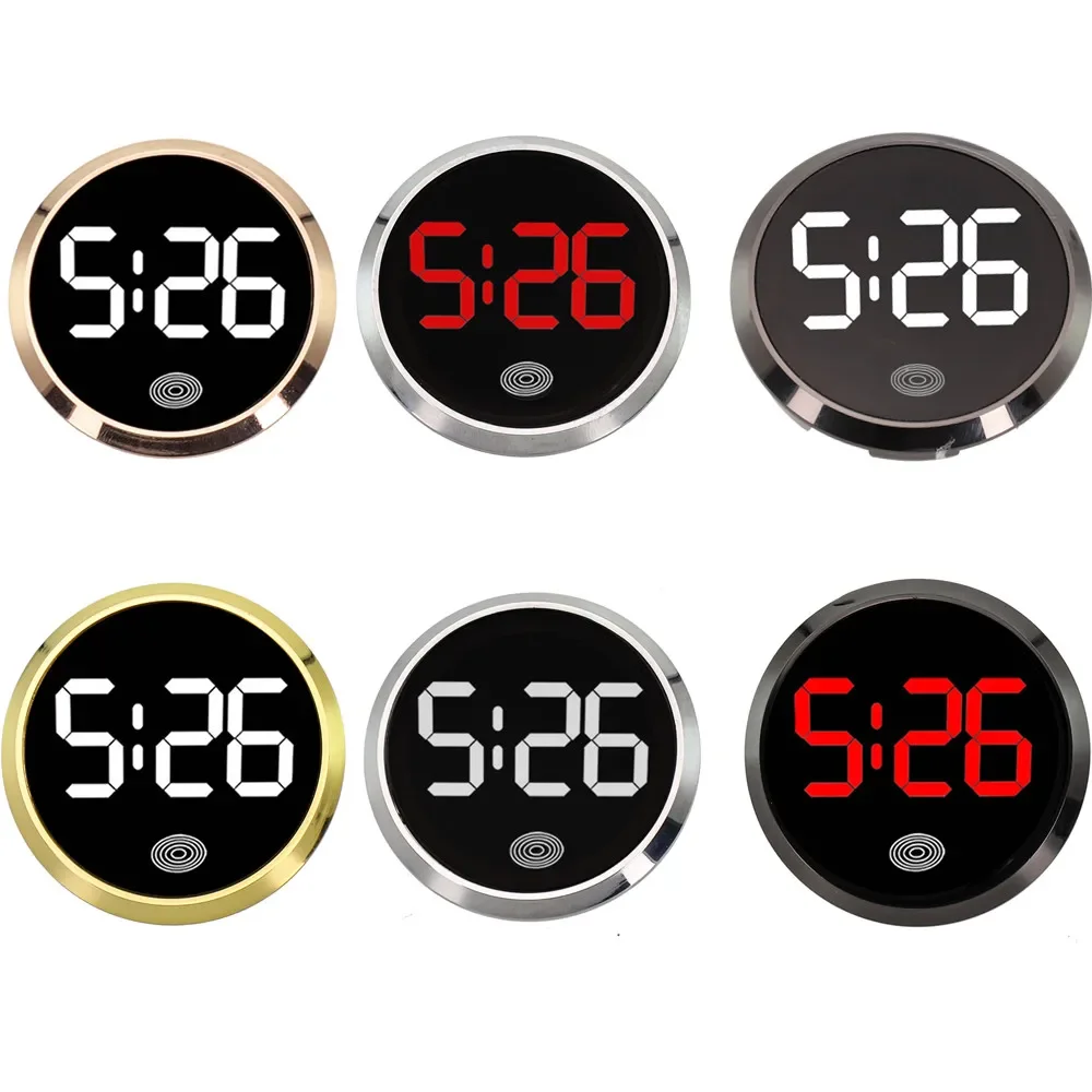 

Interior Clock For Car Vehicle Watch Car Supplies Novelty Car Clock Touch Type Car Luminous Car Clock ABS Black Car Accessories