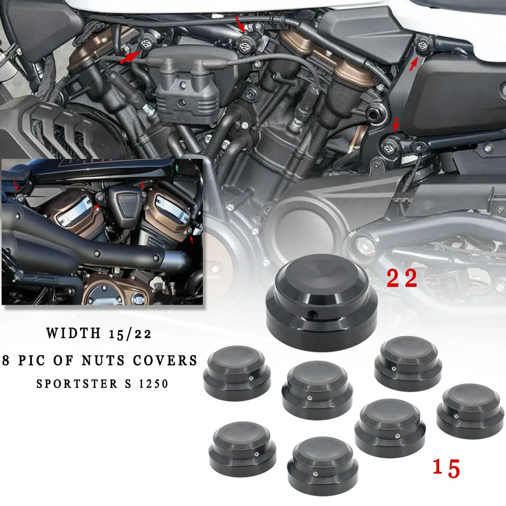 Sportster S 1250 Nuts Covers Nuts Covers Kits Width 22 Width 15 For Harley Sportster S 1250 RH 1250 2021 2022 2023 2024