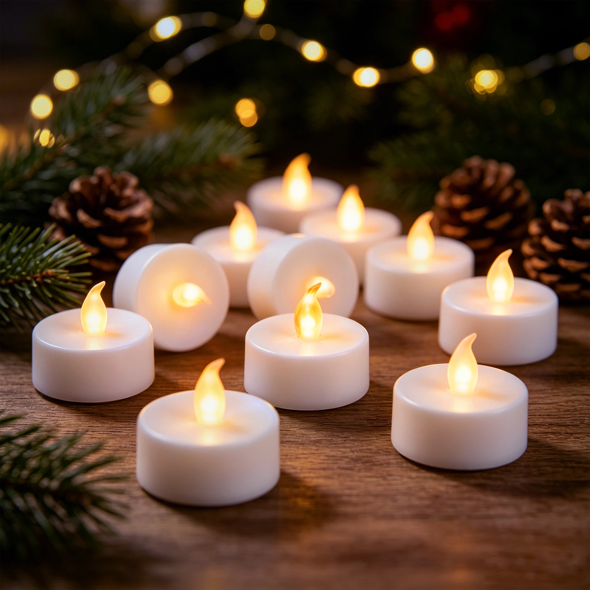 Battery LED Tea Lights 12/24/50/100pcs Flameless Prayer Candles Realistic Flickering Effect Warm Yellow/Warm White Light Creative Wishing Candle for Halloween Christmas Wedding Proposal Party Home Decor
