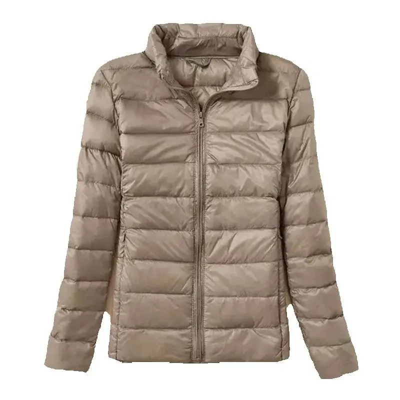 Nowe damskie ultralekkie cienkie, krótkie pikowane kurtki z kaczego puchu Lady Puffer Parkas Płaszcz jesienno-zimowy Przenośna odzież wierzchnia dla kobiet — zdjęcie 2