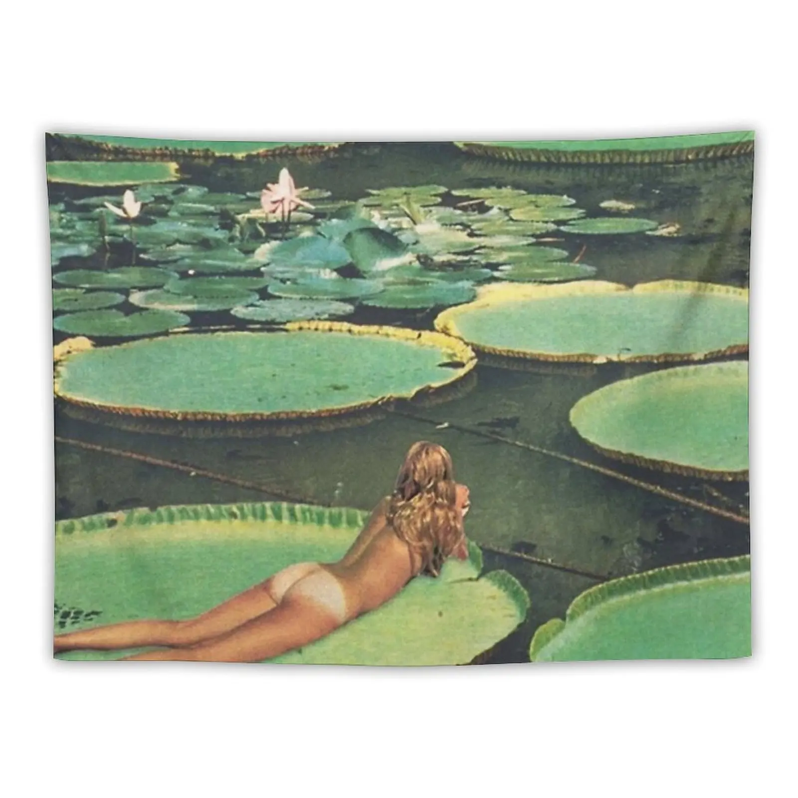 

Гобелен для спальни с изображением пруда лилий, украшение для комнаты, украшение для комнаты, комнатный декор, эстетический гобелен