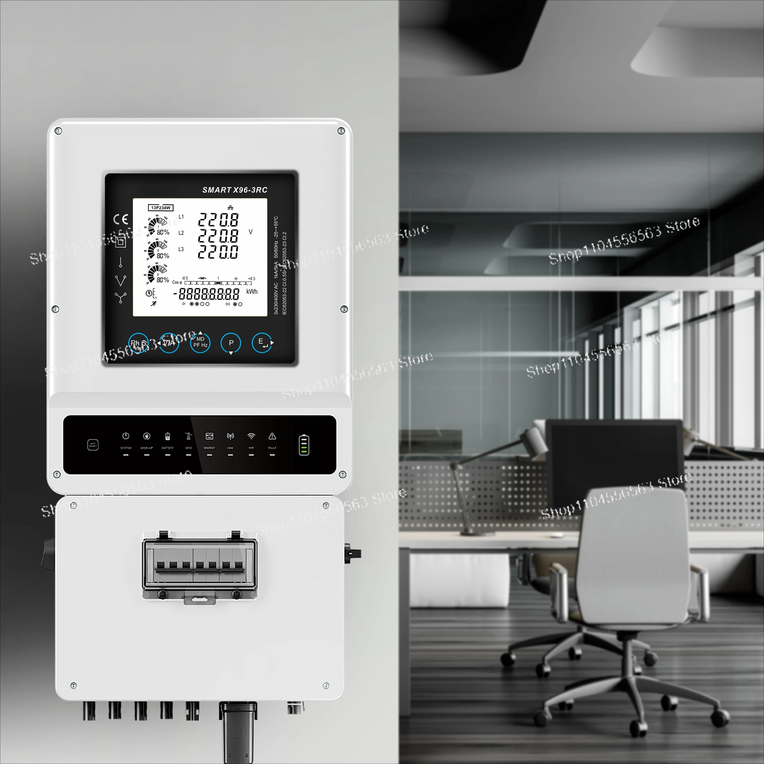 جهاز قياس الطاقة الذكي X96-3RC عالي الدقة لتوزيع الكهرباء بدون توصيل ملف Rogowski