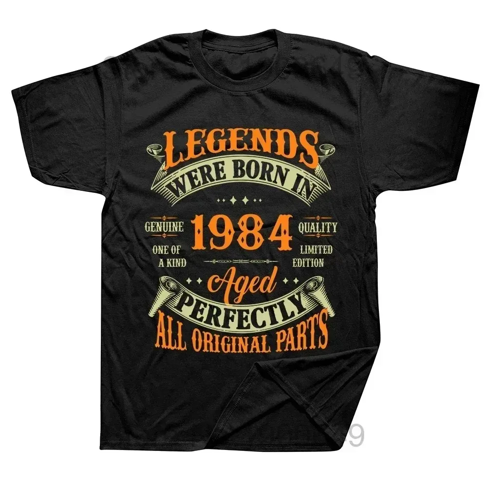 Men Women Birthday Anniversary T-shirts 1984 40th 40 Years Old Limited Edition Vintage Cotton T Shirt Gift Short Sleeve Tee Tops