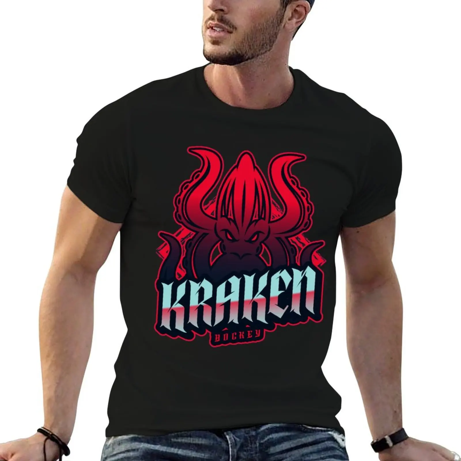 

Kraken Hockey Logo T-Shirt t shirts with prints t shirts for man pack cotton T-Shirt