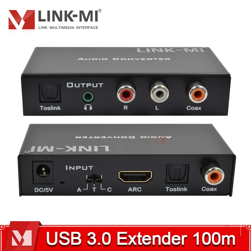 

Digital to Analog Audio Converter with HDMI ARC Input Optical and Coaxial to RCA and 3.5mm Audio Converter
