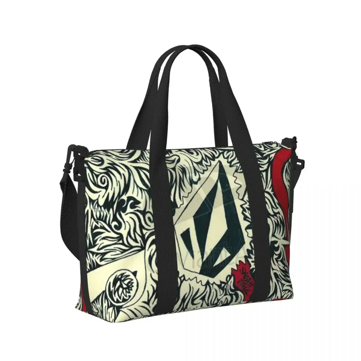 

Half Diamond Volkom Beach Travel Bag Large Capacity Tote Bags for Gym Yoga Women Shopping Duffle Shoulder Bag