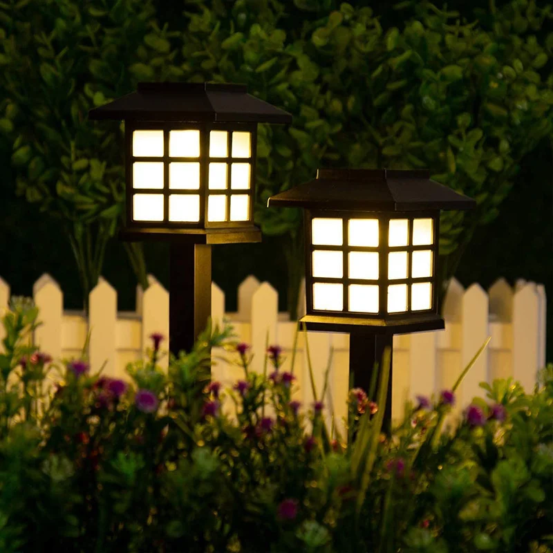 

New solar outdoor LED lawn lamp small house lamp medium solar lamp small palace lamp garden lamp