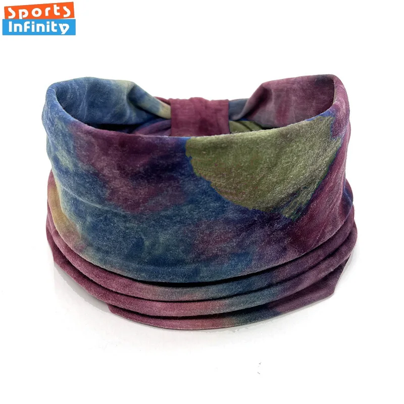 New Tie Dye Printed Headbands for Women Yoga Head Bands Elastic Sports Fitness Headband Women Sweatband Yoga Sports Accessories