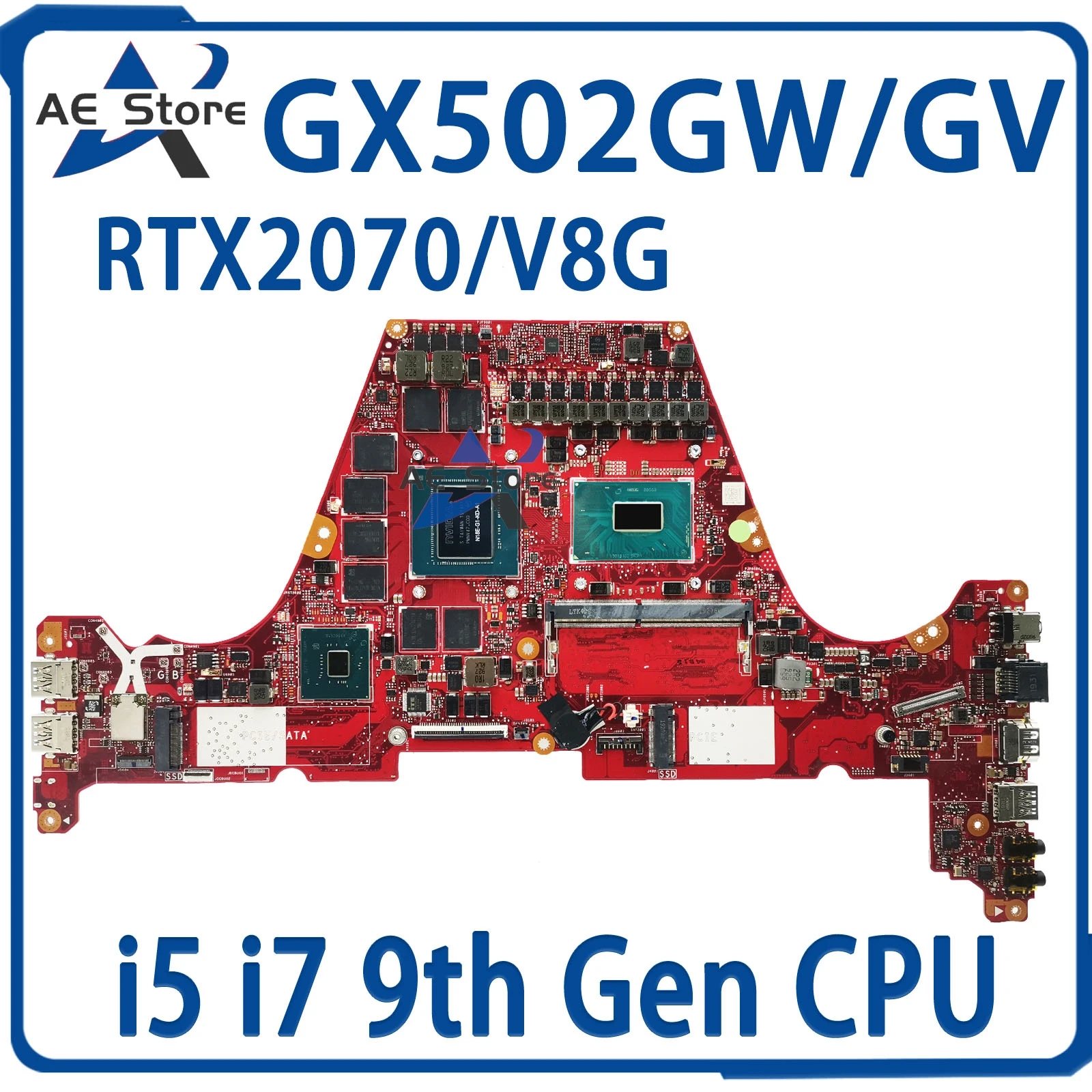 GX502GW Mainboard For ASUS GX502GV GX502G GU502GV GU502GU MW502G Laptop Motherboard i7 9th Gen V6G/V8G RAM-8GB/16GB