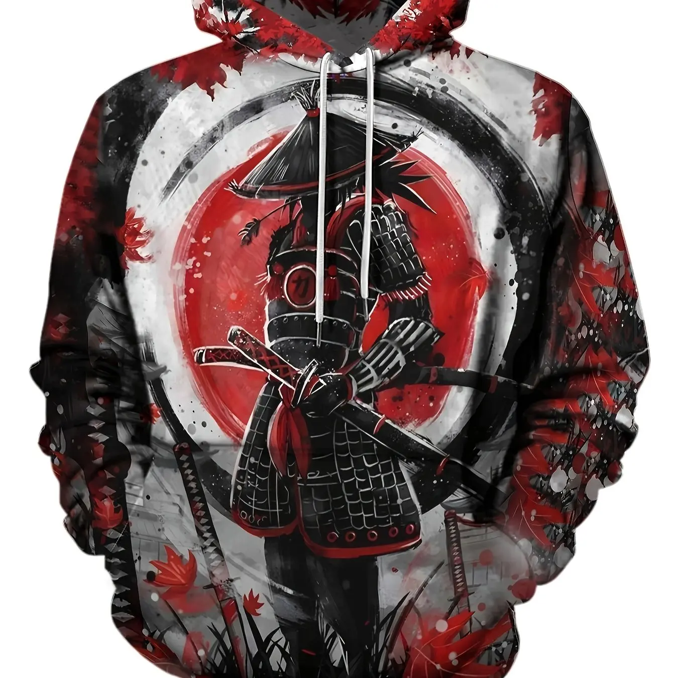 

Autumn Winter Hoodies For Men Japanese Anime Printed Long Sleeved Tops Japanese Samurai Patterns Hoodies Oversized Streetwear