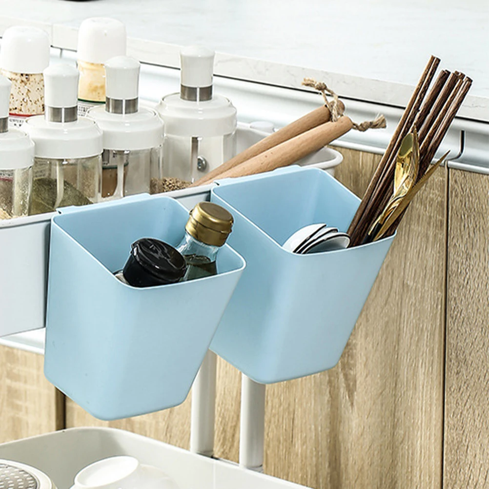 

4pcs Hanging Storage Baskets Small Rolling Cart Holders Organizer PP Bins Gray Beauty Salon Accessories