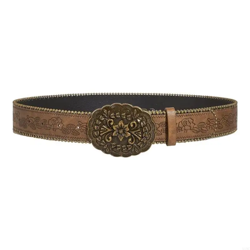 

L5YC Flower Waist Belt Chain for Dress Stage Dancing for Women Girls Punk Belt