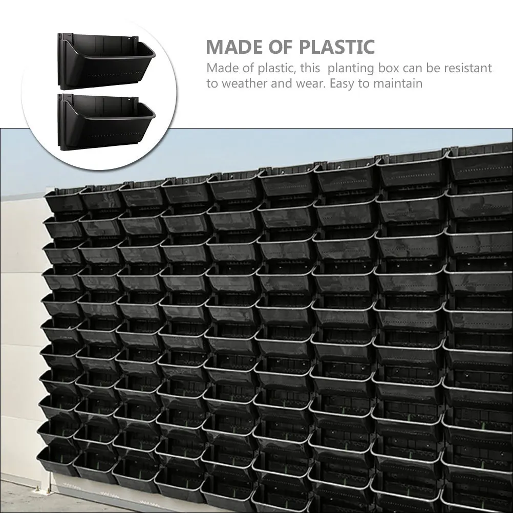 2 قطعة زارع الحائط العمودي معلقة اناء للزهور البلاستيك حديقة أواني النباتات في الهواء الطلق داخلي المعيشة جدار المزارعون فناء ديكور #3