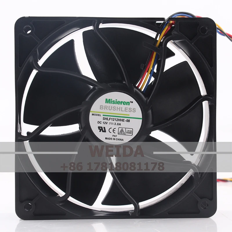 Original NIDEC 24V 48V DC12V 3A EC AC 12cm 12038 s7s9 Front and rear 7000 RPM SHLF1212HHE-08 cooling fan